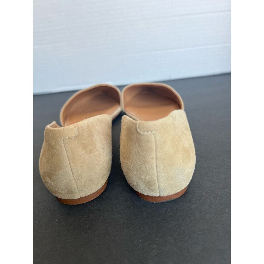 J.Crew Zoe Beige Tan Suede D'Orsay Pointy Toe Slip On Flat Loafer Shoes Sz 10 - Picture 8 of 12